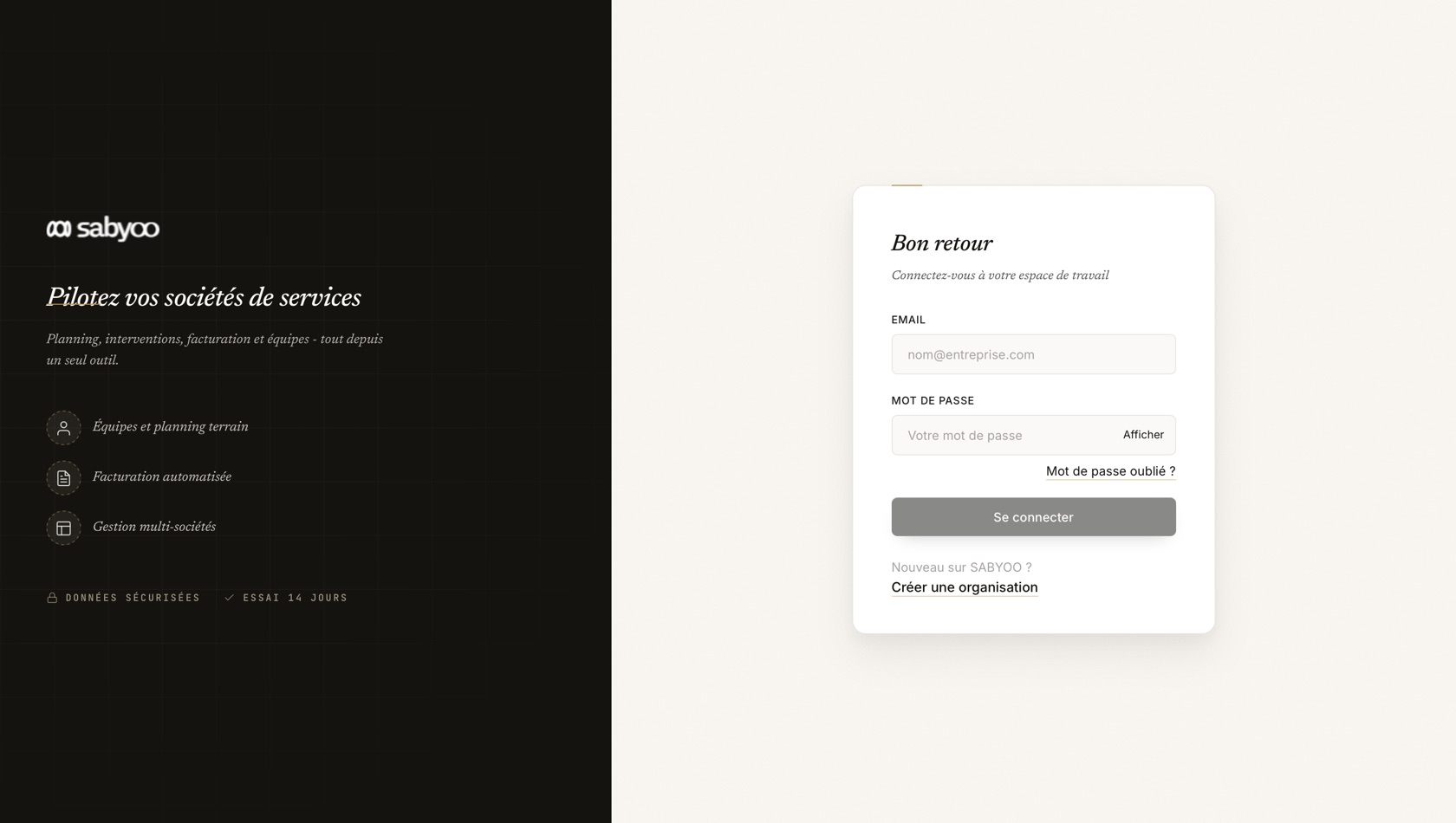 Le module Compte & connexion de Sabyoo